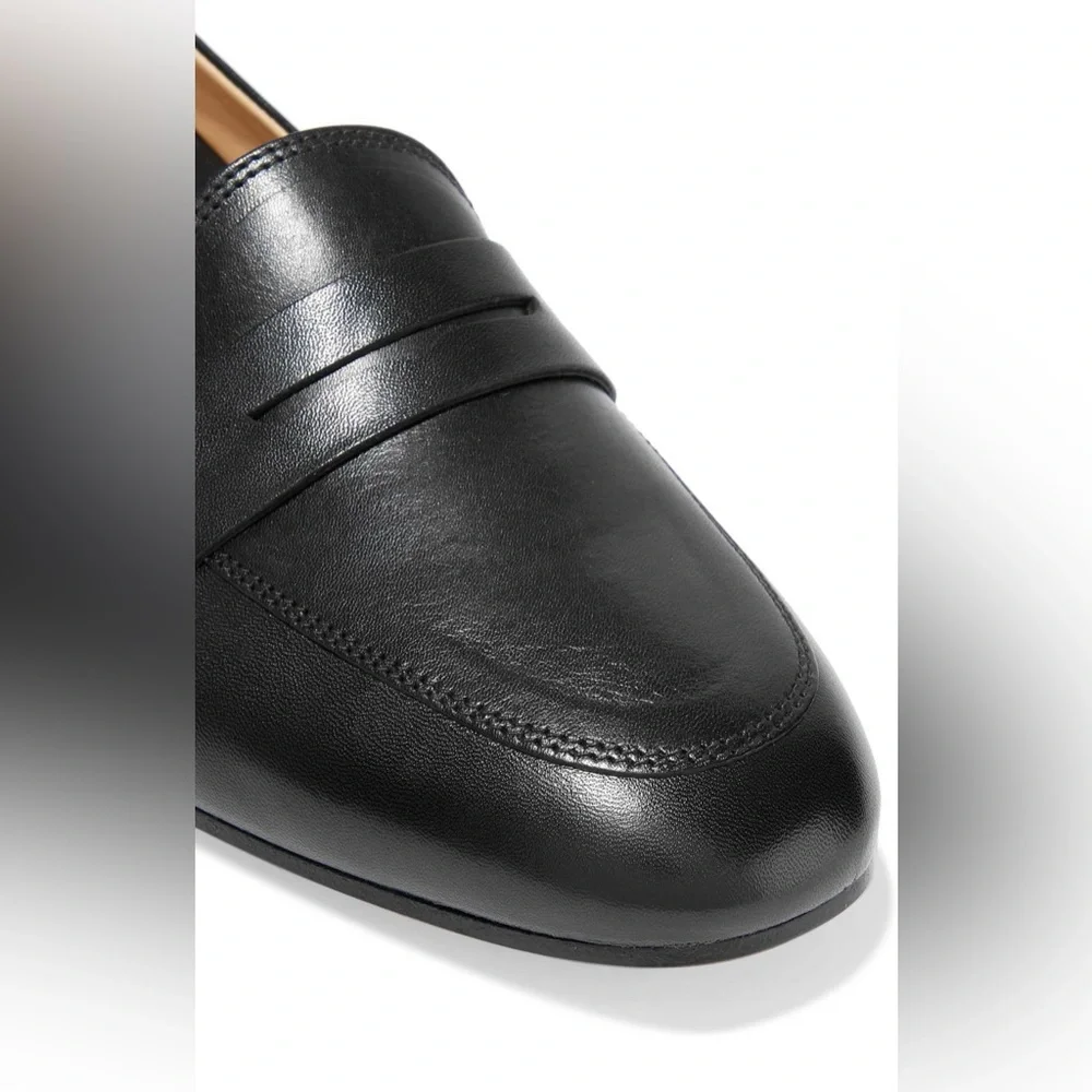 black leather iris & ink loafers